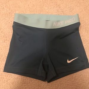 blue nike pro spandex shorts size S
